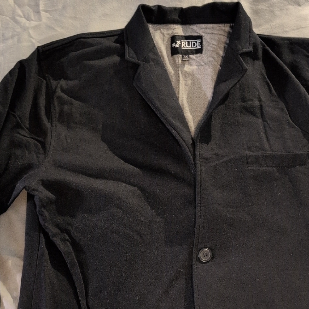 RUDE Hot Topic Black Jersey Blazer 3XL Slim